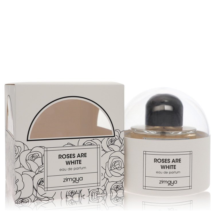 Zimaya Roses Are White by Afnan – Pure White Rose Unisex Eau de Parfum | White Rose, Musk & Soft Amber | 3.4 oz EDP