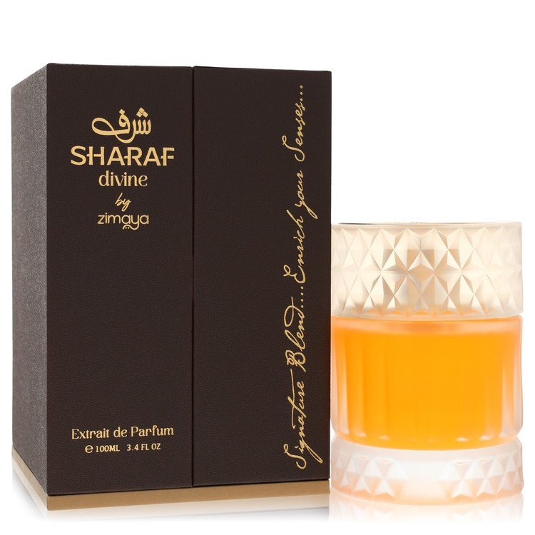 Zimaya Sharaf Divine by Afnan – Divine Floral Unisex Extrait de Parfum | Rose, Oud & Sacred Amber | 3.4 oz