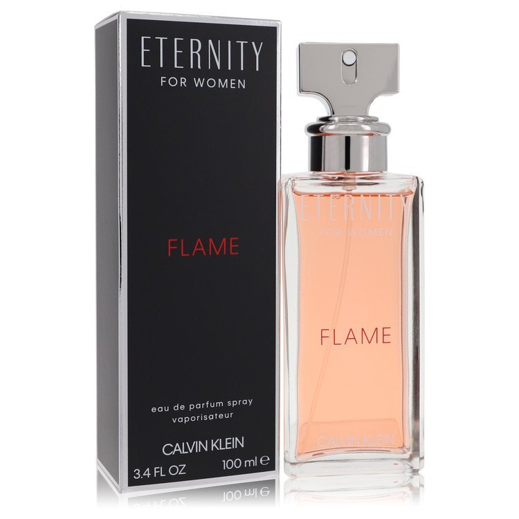 Eternity Flame by Calvin Klein – Musky Floral Women's Eau de Parfum | Mandarin, Sweet Pea & Musk | 3.4 oz EDP