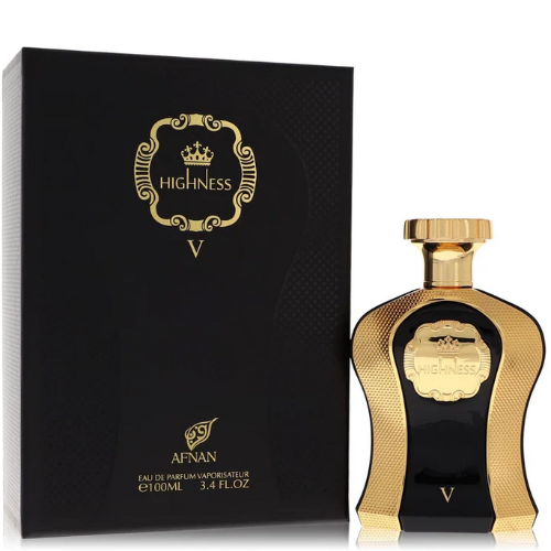 Afnan Highness V Black by Afnan – Floral Fruity Women's Eau de Parfum | Rose, Tuberose & Amber | 3.4 oz EDP