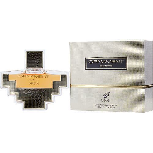 Afnan Ornament Pour Femme by Afnan – Tropical Floral Women's Eau de Parfum | Peach, Jasmine & Vanilla | 3.4 oz EDP