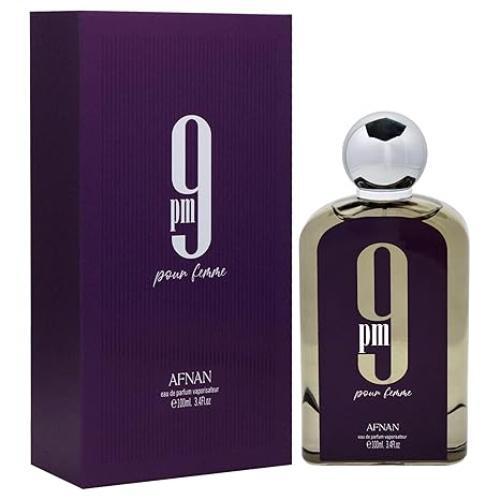 Afnan 9 PM Femme by Afnan – Floral Fruity Women's Eau de Parfum | Raspberry, Rose & Amber | 3.4 oz EDP