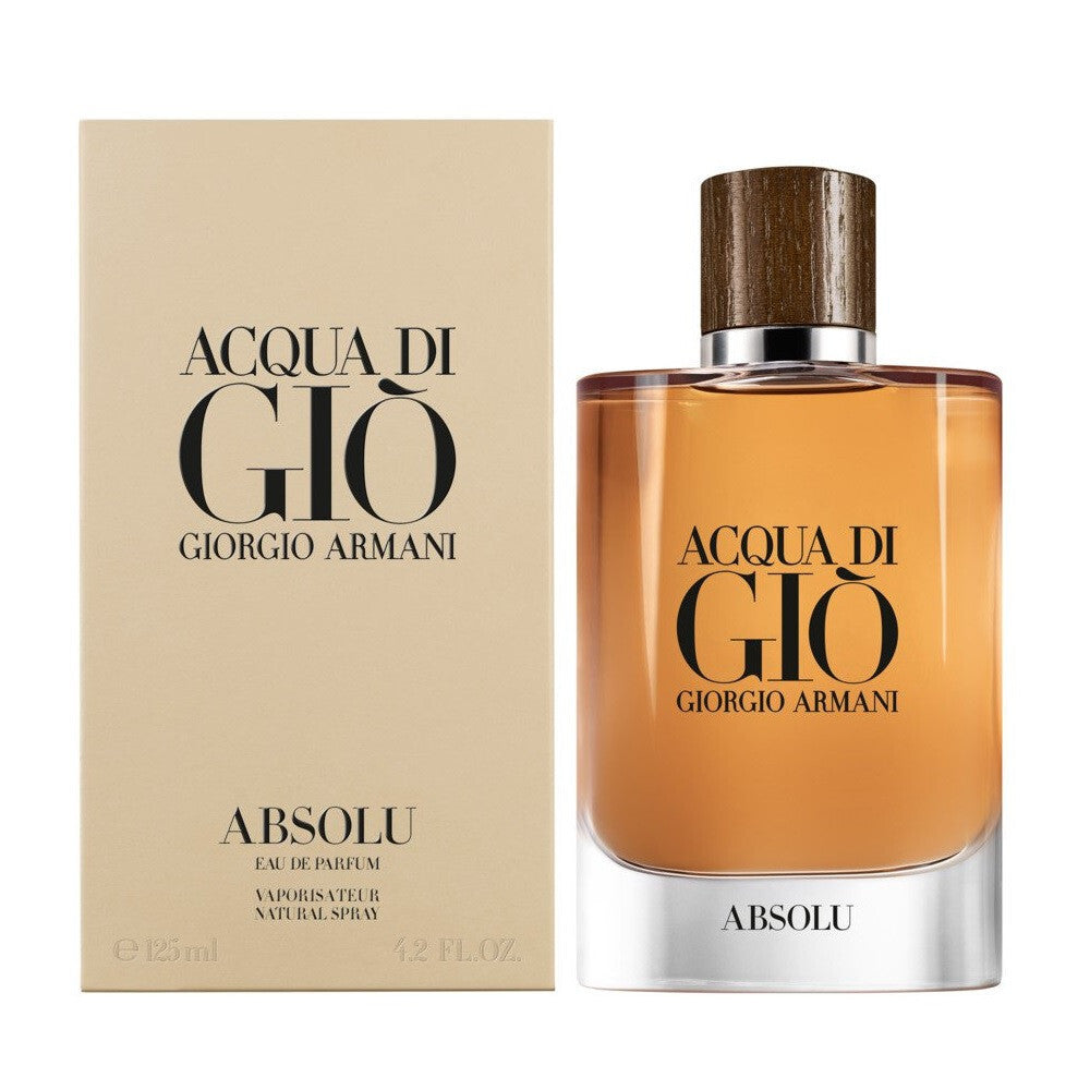 Acqua di Gio Absolu by Giorgio Armani Cologne Eau de Parfum Spray 4.2 oz for Men | Aquatic Woody Fragrance