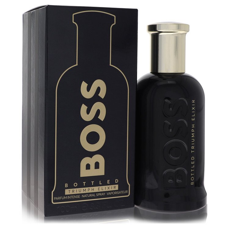 Boss Bottled Triumph Elixir by Hugo Boss Eau De Parfum Intense Spray for Men – Apple, Cardamom & Vetiver – 3.4 oz EDP