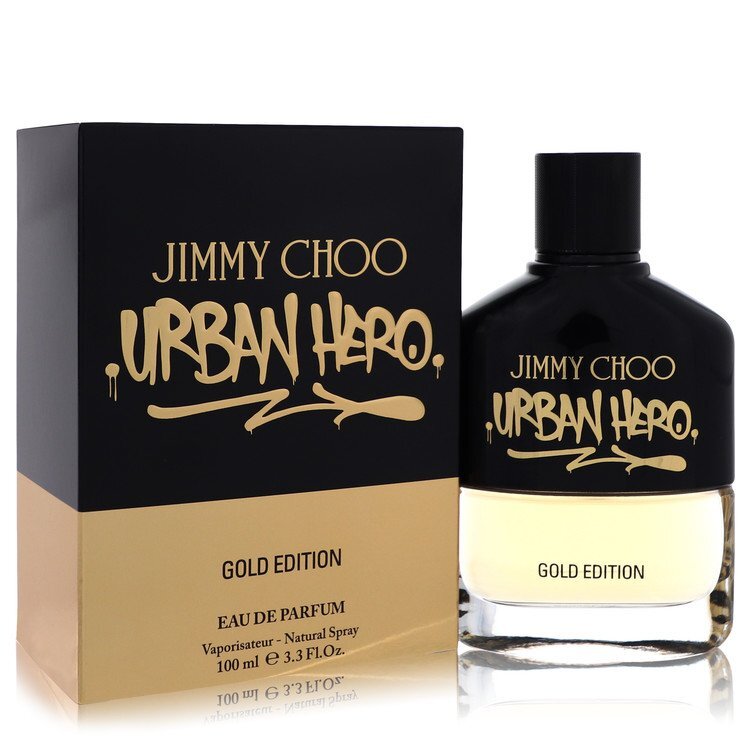 Jimmy Choo Urban Hero Gold Edition by Jimmy Choo | Eau de Parfum Spray 3.3 oz Men | Aromatic Woody Fragrance