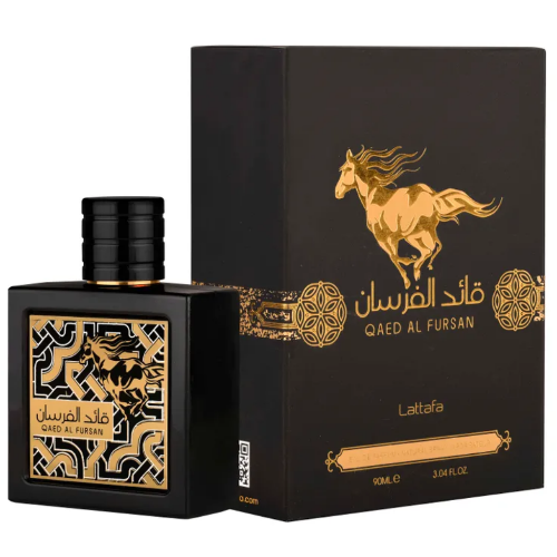 Lattafa Qaed Al Fursan by Lattafa | Eau de Parfum Spray 3.04 oz Men | Fruity Woody Fragrance