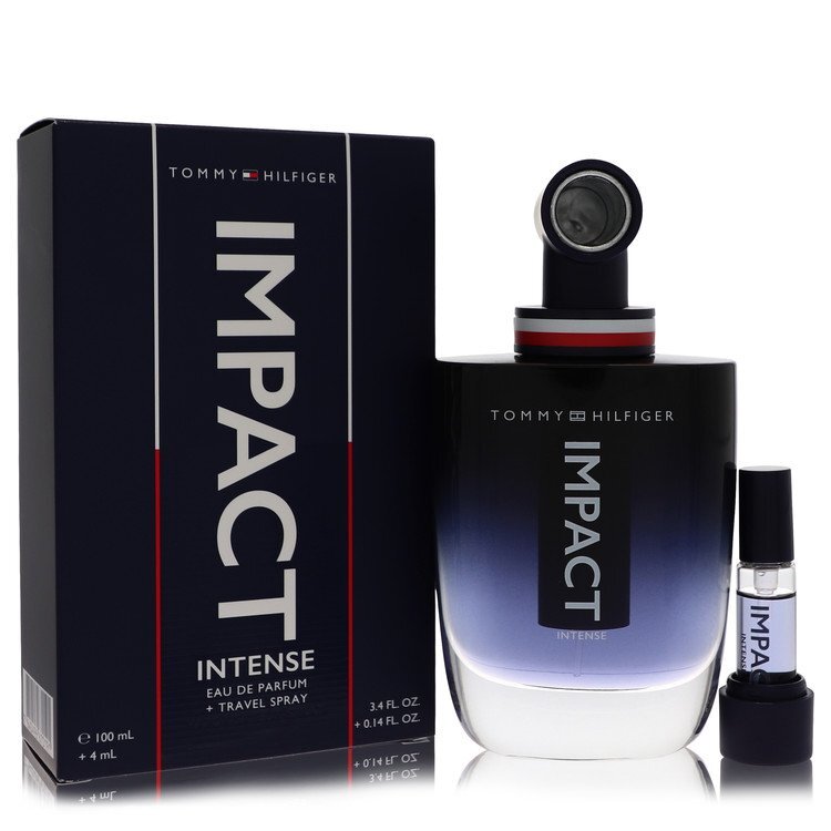 Tommy Hilfiger Impact Intense by Tommy Hilfiger | Eau de Parfum Spray + 0.14 oz Travel Spray 3.4 oz Men | Aromatic Fougere Fragrance