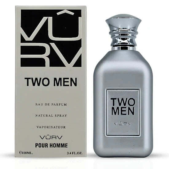 Lattafa Vurv Two Men by Lattafa | Eau de Parfum Spray 3.4 oz Men | Aromatic Woody Fragrance