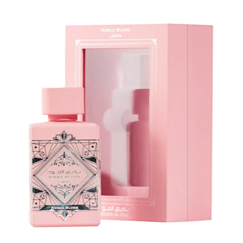 Lattafa Badee Al Oud Noble Blush by Lattafa | Eau de Parfum Spray 3.4 oz Women | Floral Gourmand Fragrance