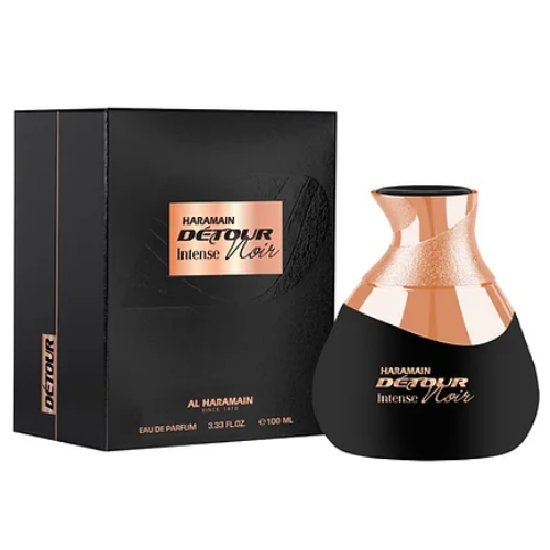 Al Haramain Detour Noir Intense Eau de Parfum | Pink Pepper Lavender Vanilla Sandalwood Oud | Unisex 3.4 oz