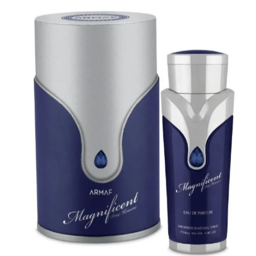 Armaf Magnificent Blue by Armaf | Eau de Parfum Spray 3.4 oz Men | Aromatic Spicy Fragrance