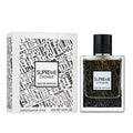 Fragrance World Supreme L'Homme Eau de Parfum | Almond Citrus Aromatic Vanilla Leather Woody Nutty | Men 3.4 oz
