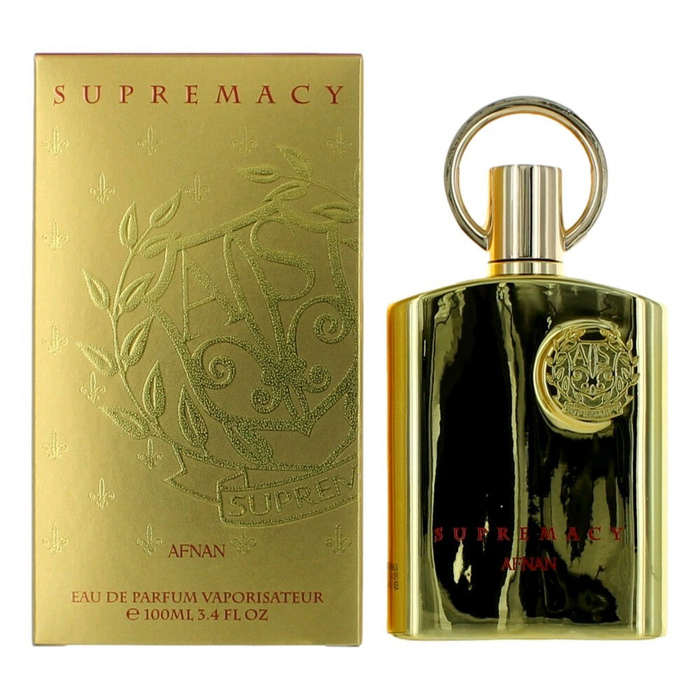 Supremacy Gold by Afnan – Oriental Floral Unisex Eau de Parfum | Cumin, Iris & Oud | 3.4 oz EDP
