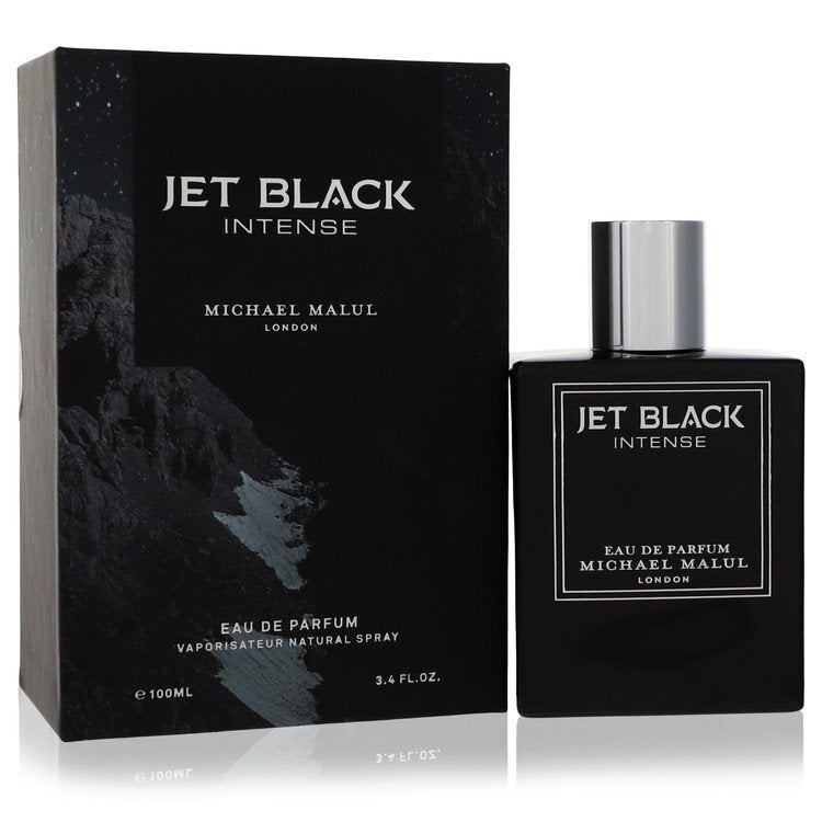 Jet Black Intense by Michael Malul – Aromatic Fougere Men's Eau de Parfum | Apple, Lavender & Juniper | 3.4 oz EDP
