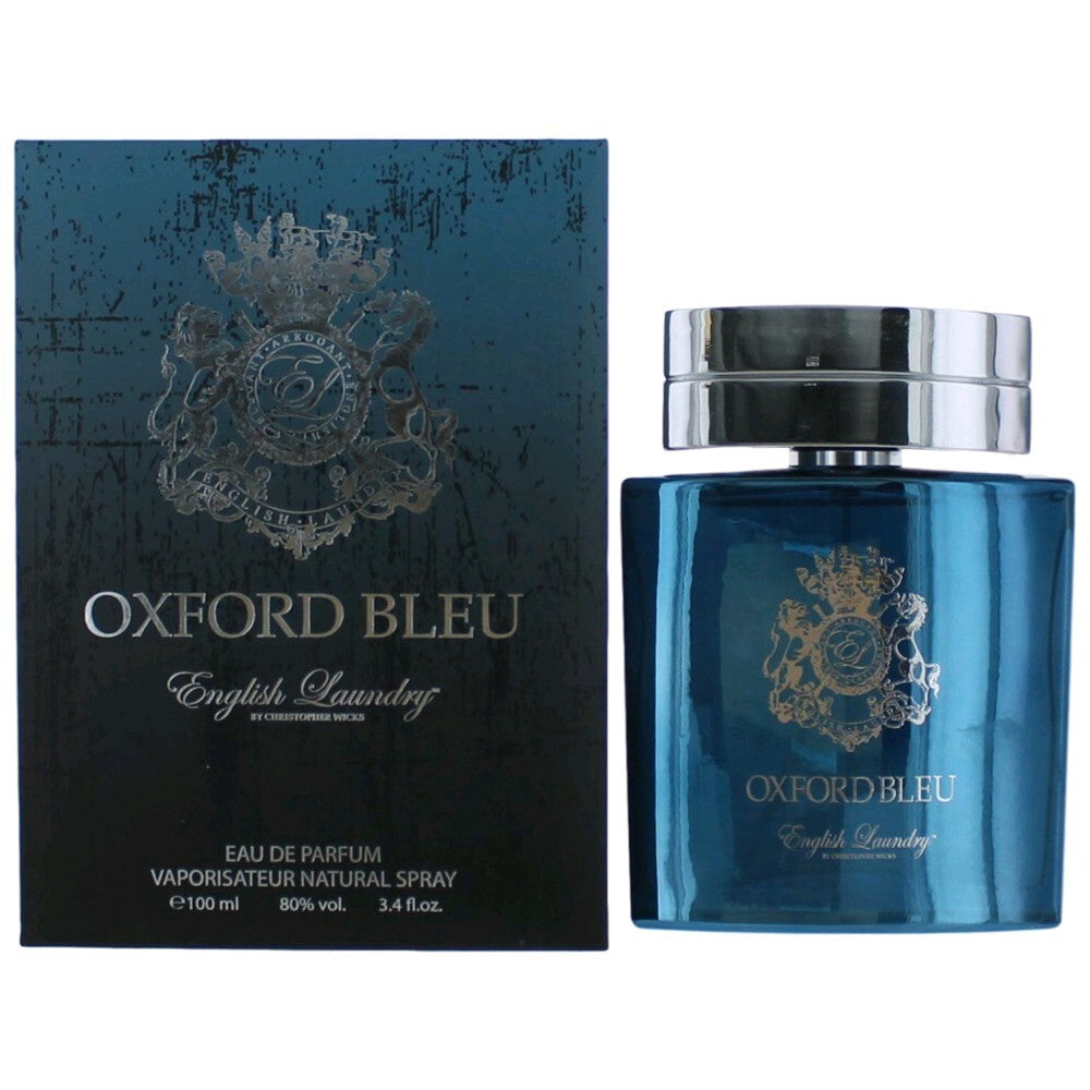 English Laundry Oxford Bleu by English Laundry – Fresh Aromatic Men's Eau de Parfum | Mint, Green Apple & Tonka Bean | 3.4 oz EDP