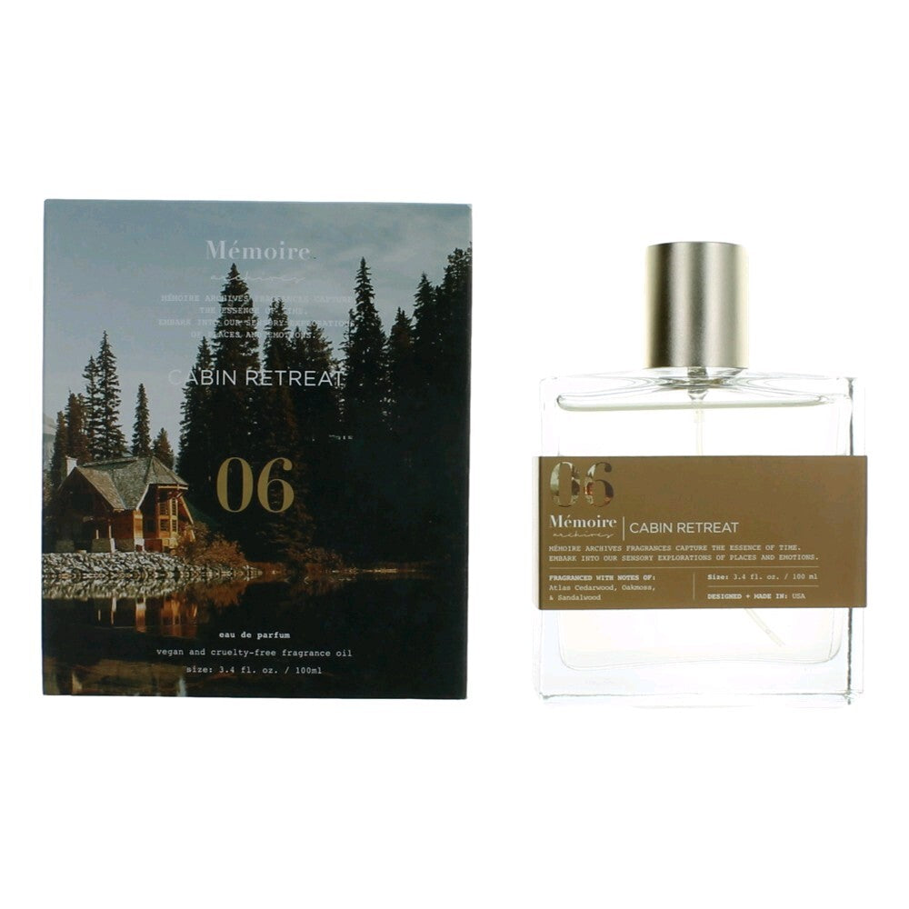 Memoire Archives Cabin Retreat by Memoire Archives – Cozy Woody Unisex Eau de Parfum | Cedar, Pine & Amber | 3.4 oz EDP