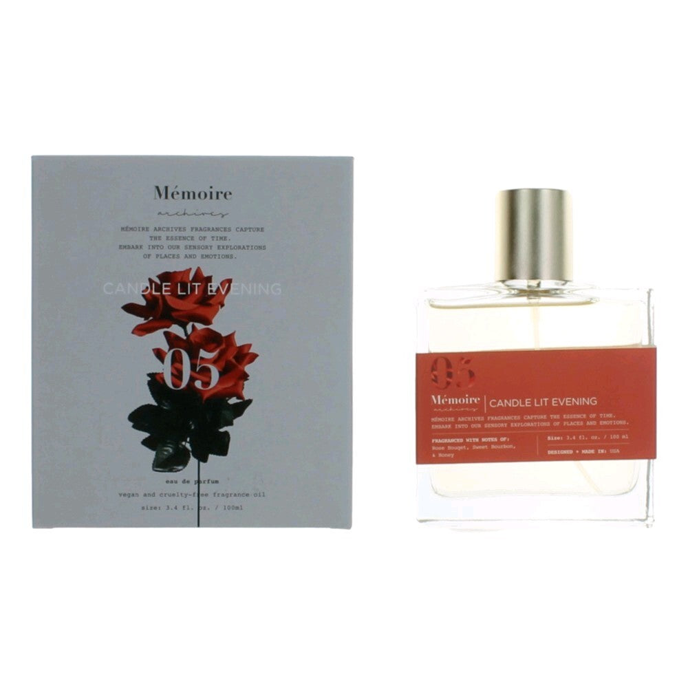 Memoire Archives Candle Lit Evening by Memoire Archives – Warm Amber Unisex Eau de Parfum | Vanilla, Sandalwood & Musk | 3.4 oz EDP
